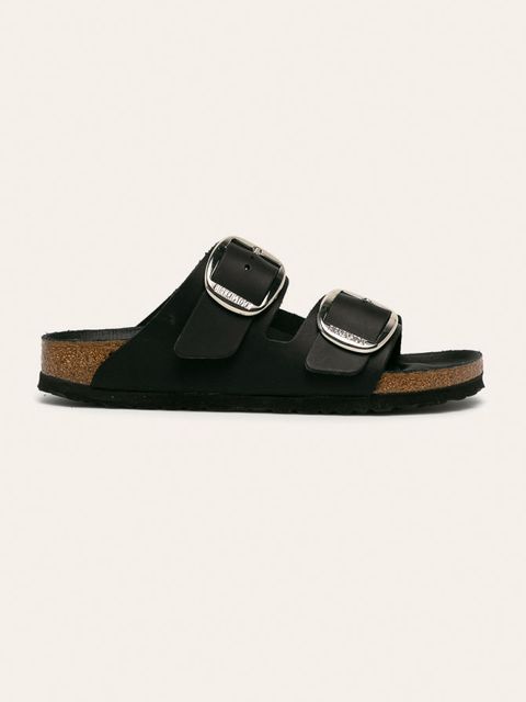 Birkenstock klapki skórzane Arizona Big Buckle damskie kolor czarny 1011075 - zdjęcie produktu nr 2