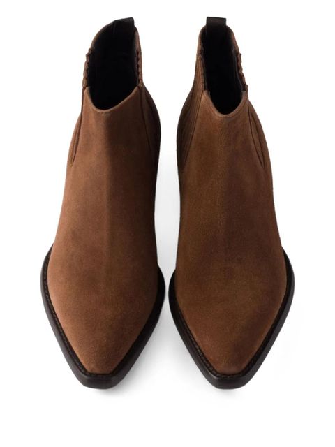 Prada elastic-gusset pointed-toe boots - Brown - zdjęcie produktu nr 2