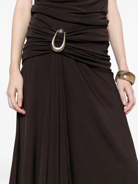 Christopher Esber draped maxi skirt - Brown