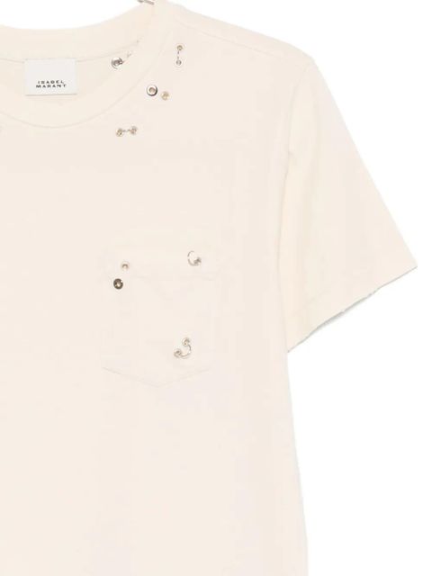 ISABEL MARANT Yezra embellished T-shirt - Neutrals