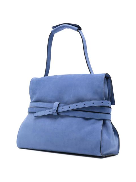 Moschino logo-detail buckle shoulder bag - Blue