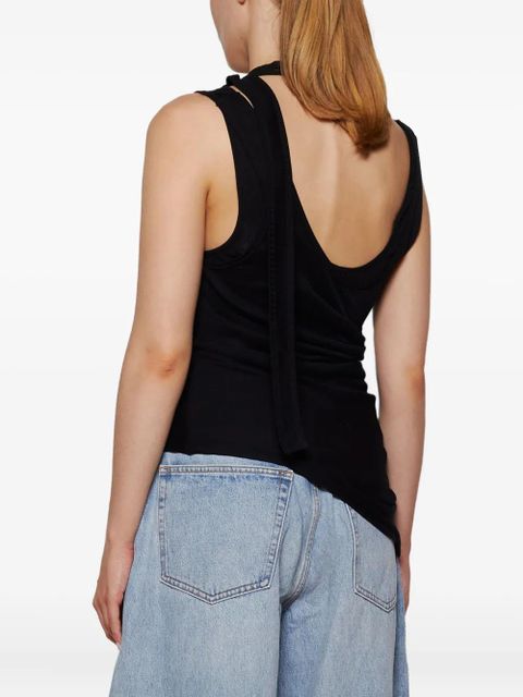 Jean Paul Gaultier twisted double-layer tank top - Black