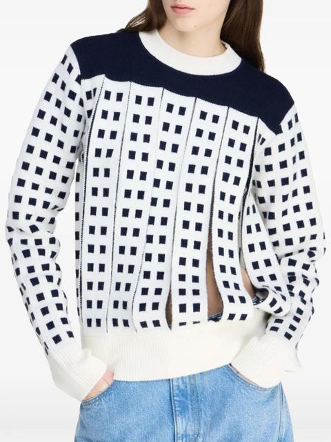 JW Anderson jacquard slit sweater - White