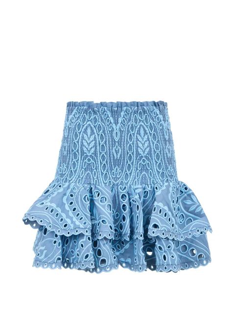 Charo Ruiz Ibiza Nerissa ruffled eyelet mini skirt - Blue - zdjęcie produktu nr 2