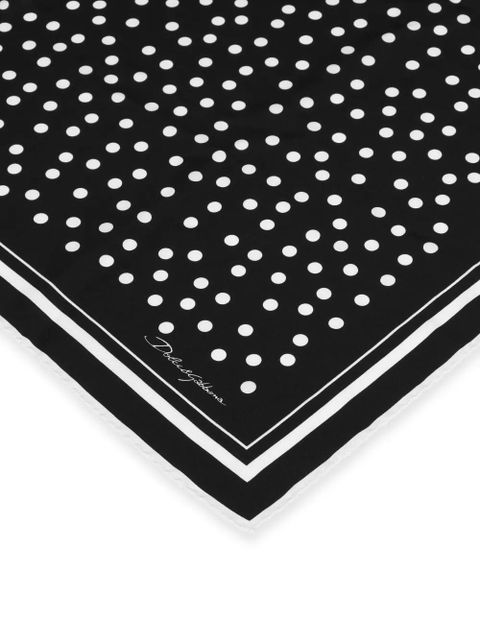Dolce & Gabbana polka dot-print silk scarf - Black - zdjęcie produktu nr 2