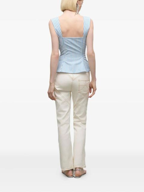 AREA striped grommet corset top - Blue - zdjęcie produktu nr 2