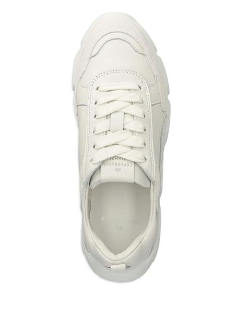 Copenhagen leather panelled platform sneakers - White