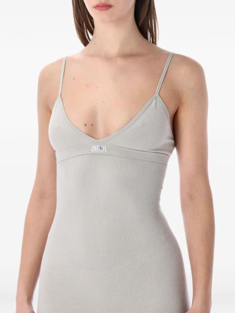 MM6 Maison Margiela ribbed V-neck dress - Neutrals