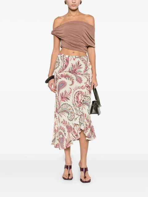 ETRO paisley asymmetric skirt - Neutrals