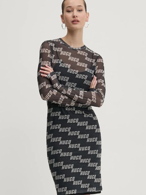 HUGO sukienka kolor czarny mini dopasowana 50534848 - zdjęcie produktu nr 1