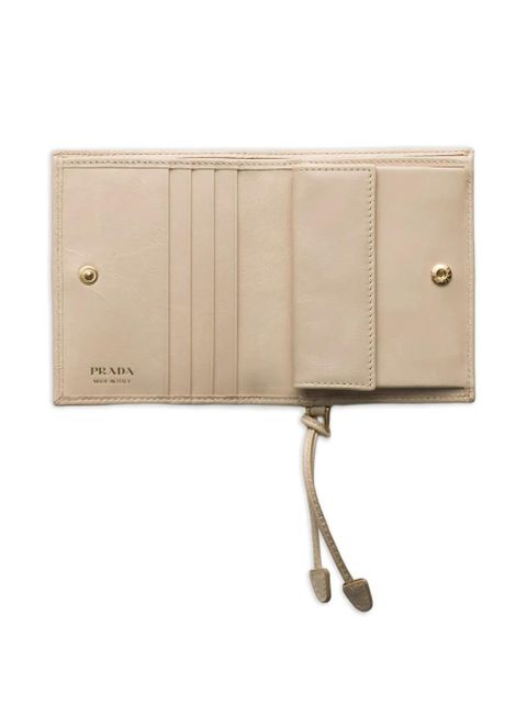 Prada Small leather wallet - Neutrals