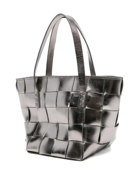 DRAGON DIFFUSION woven-leather tote bag - Silver
