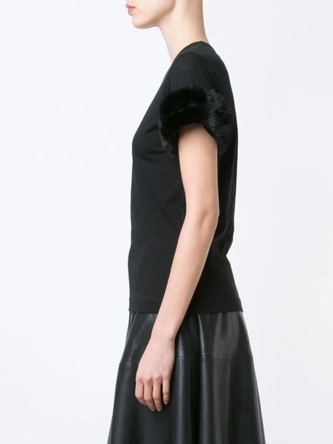 Comme Des Garçons fur detail T-shirt - Black