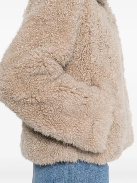 Yves Salomon teddy-collared jacket - Neutrals