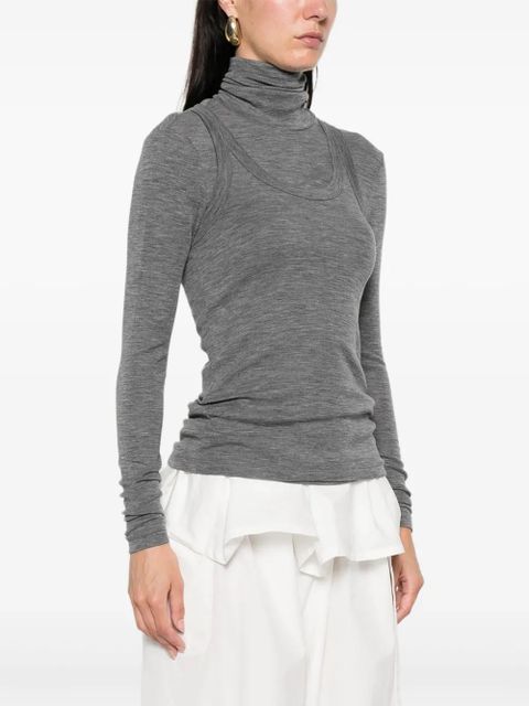 Róhe turtleneck merino-wool top - Grey