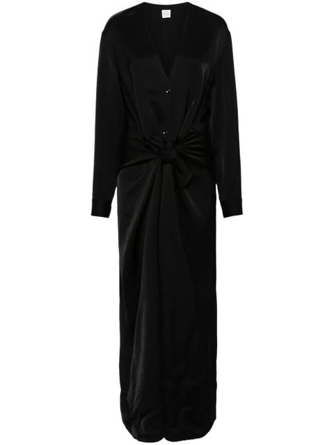 TOTEME knot-detail satin dress - Black - zdjęcie produktu nr 1