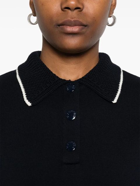 Moncler knitted polo shirt - Blue