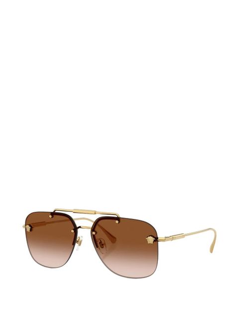 Versace Eyewear browline medusa sunglasses - Brown - zdjęcie produktu nr 2