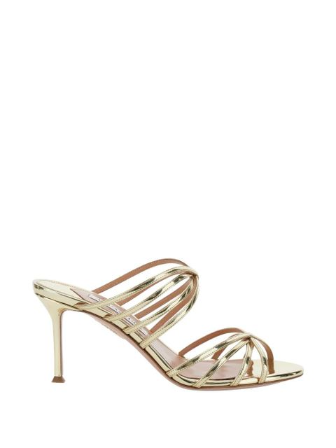 Aquazzura 75mm Tell Me heeled sandals - Gold - zdjęcie produktu nr 1