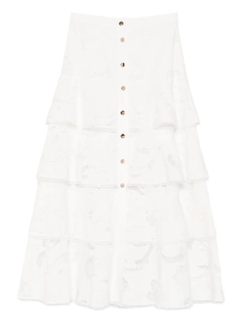 SANDRO button A-line midi skirt - White - zdjęcie produktu nr 1