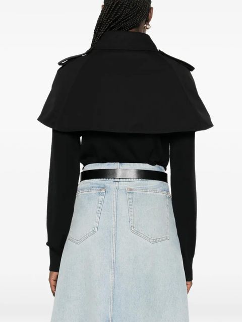 Burberry collared trench-style cropped jacket - Black