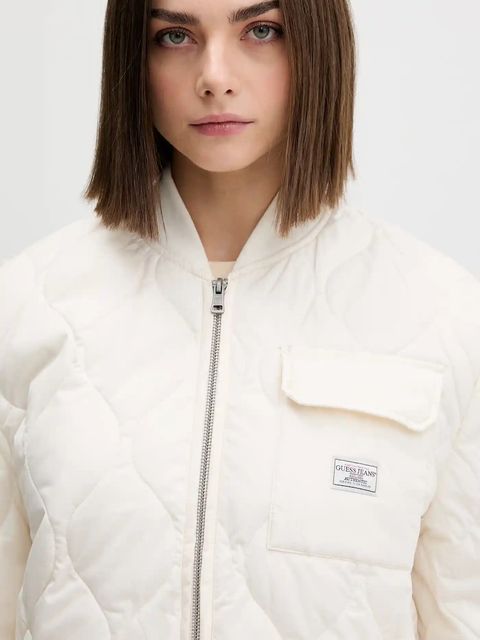Guess Jeans kurtka kolor biały przejściowa oversize W5YL26 WHG02 - zdjęcie produktu nr 2
