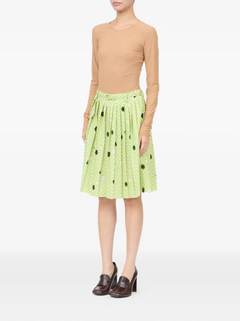 MM6 Maison Margiela floral-print pleated skirt - Green