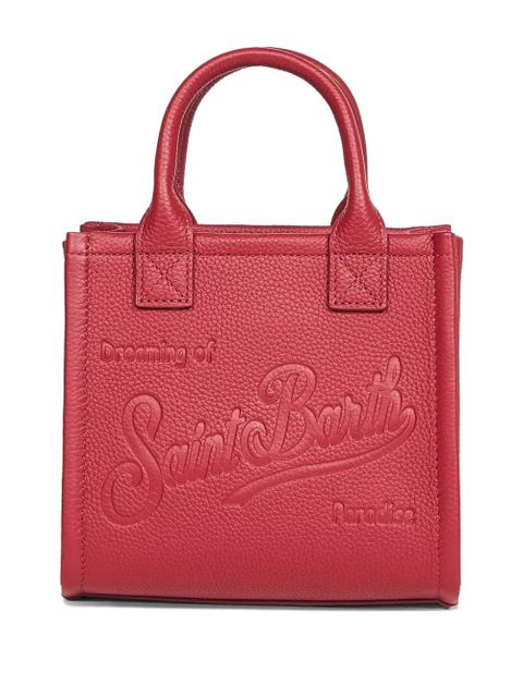 MC2 Saint Barth mini grained logo leather tote bag - Red - zdjęcie produktu nr 1