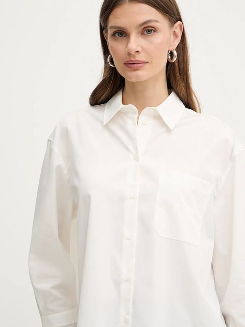 Weekend Max Mara koszula bawełniana NEUTRO damska kolor beżowy relaxed z kołnierzykiem klasycznym 2615111021600