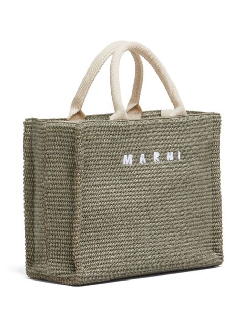 Marni small raffia tote bag - Green