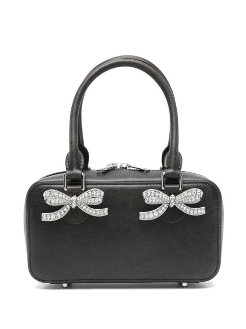 Self-Portrait mini leather tote bag - Black - zdjęcie produktu nr 1