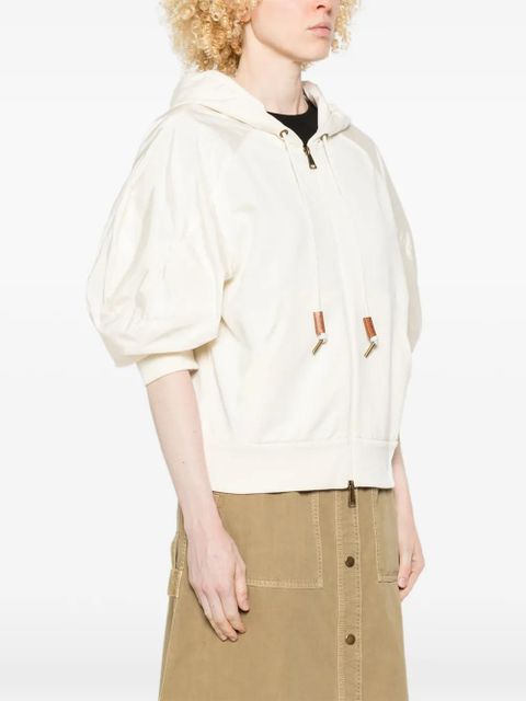 Moncler hooded puff-sleeve jacket - Neutrals