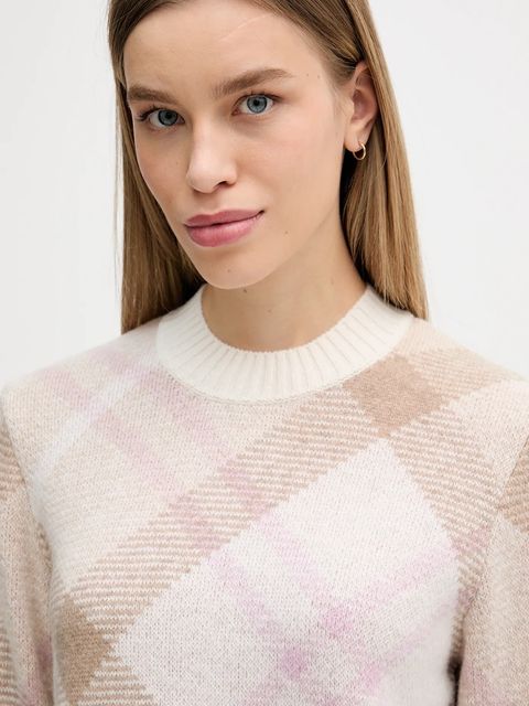 Barbour sweter z dodatkiem wełny Sara damski kolor beżowy LKN1728