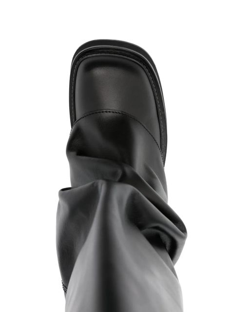 The Attico Robin layered leather boots - Black