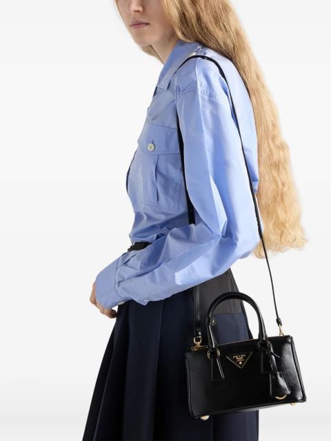 Prada mini Galleria leather tote bag - Black