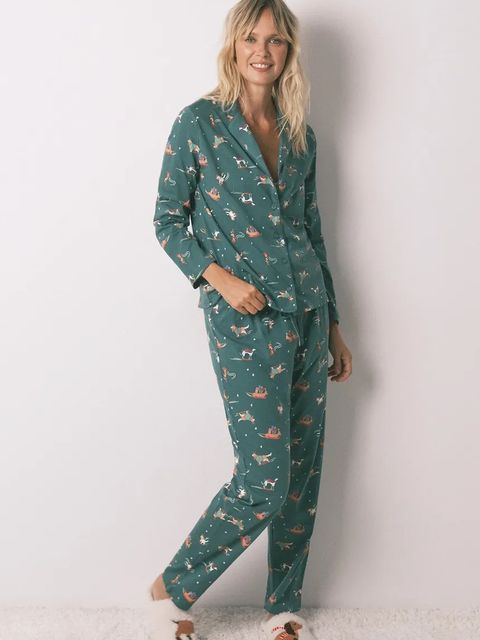 women'secret komplet piżamowy bawełniany damska kolor zielony bawełniana 3592475 - zdjęcie produktu nr 1