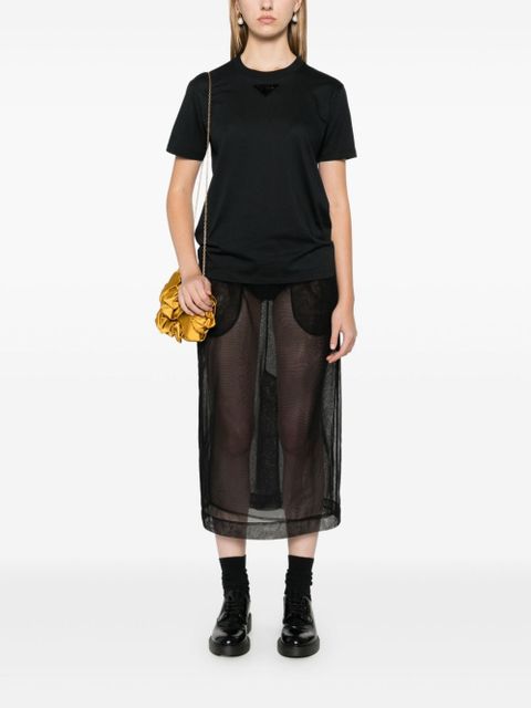 Prada bead-embellished T-shirt - Blue - zdjęcie produktu nr 2