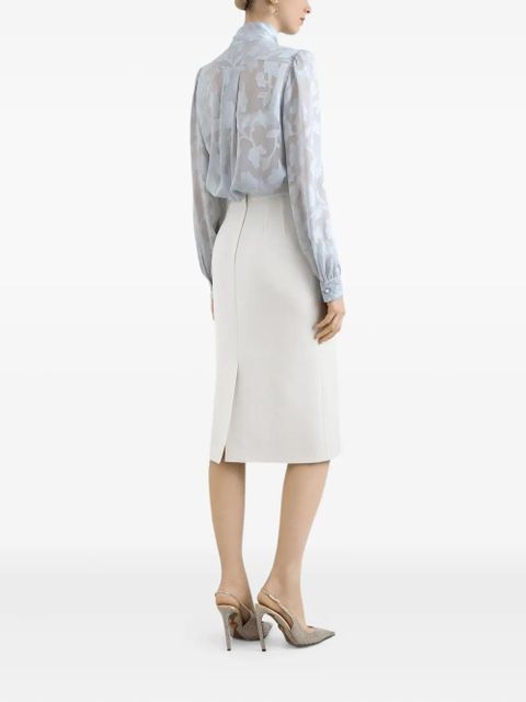 Dolce & Gabbana floral-print silk blouse - Blue