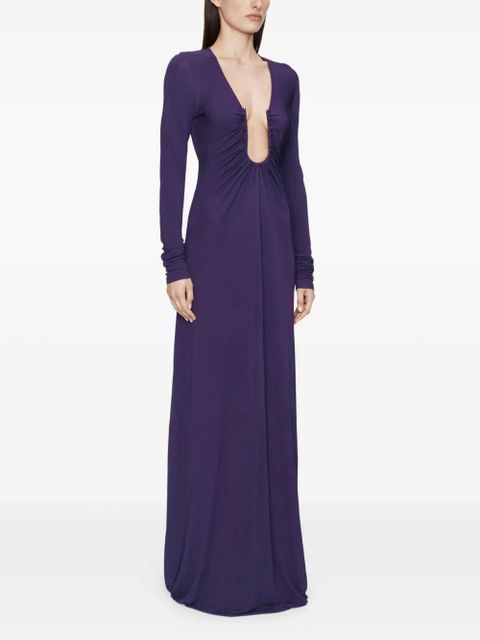 Christopher Esber Arced Palm long-sleeves maxi dress - Purple - zdjęcie produktu nr 2