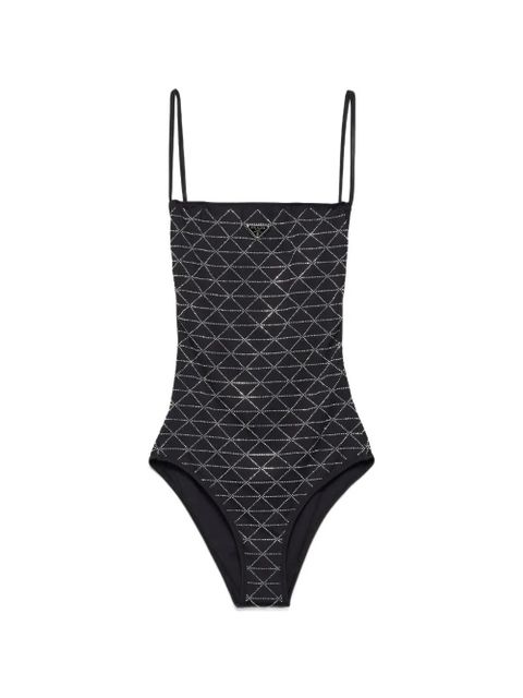 Prada jersey one-piece swimsuit with rhinestones - Black - zdjęcie produktu nr 1