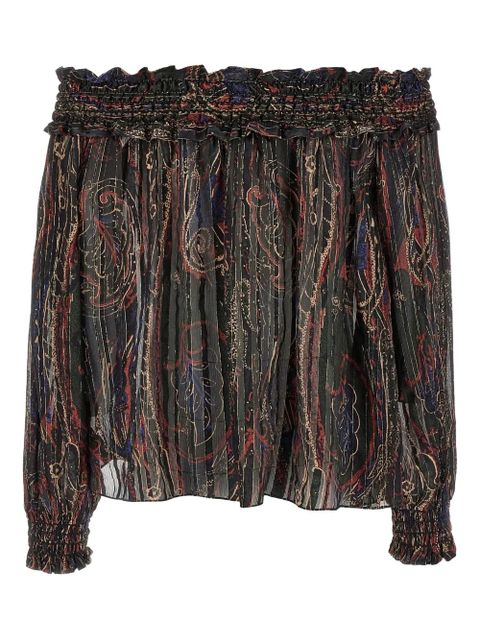 Saint Laurent smock-stitch blouse - Black - zdjęcie produktu nr 2