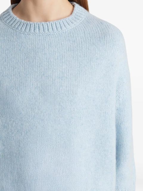 KHAITE Sabina crew-neck cropped sweater - Blue