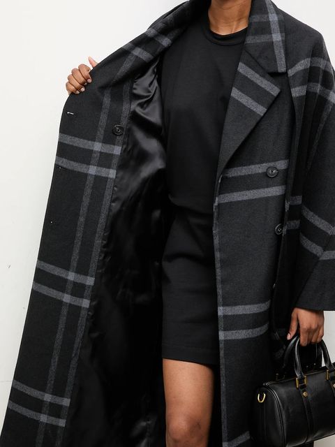 Answear.LAB płaszcz wełniany kolor granatowy