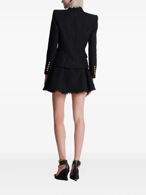 Balmain six-button tweed blazer - Black