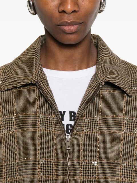 Golden Goose checked embellished jacket - Brown