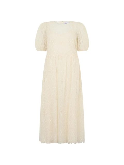 Valentino Garavani puff-sleeve floral midi dress - Neutrals - zdjęcie produktu nr 1