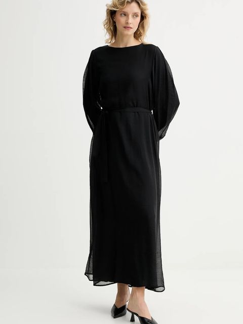 Answear.LAB sukienka kolor czarny maxi oversize