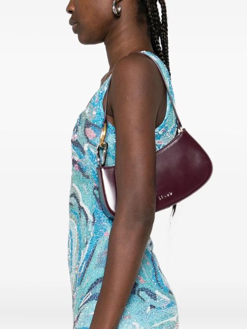 STAUD Ollie curved-handle leather shoulder bag - Purple