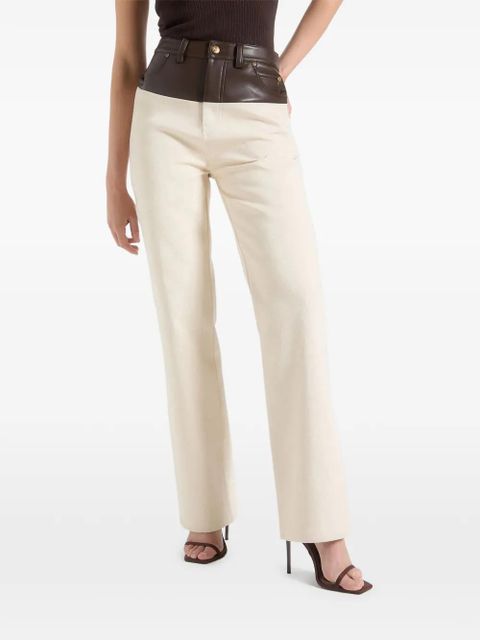 Manière De Voir Renee contrasting-panel jeans - Neutrals - zdjęcie produktu nr 1