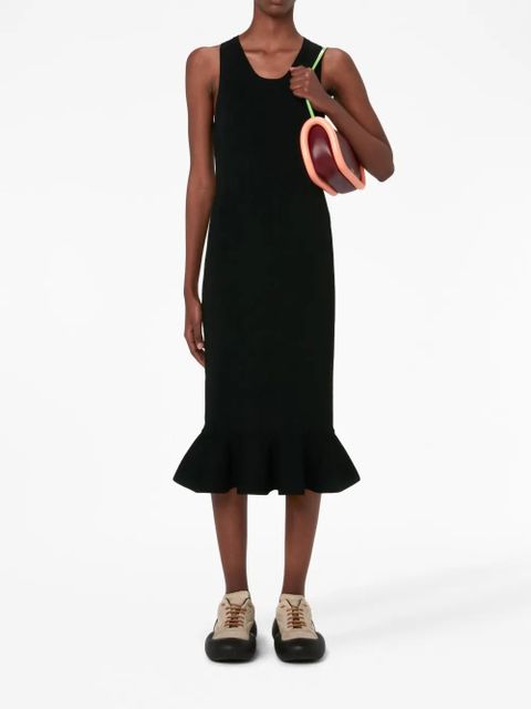 JW Anderson ruffled-trim sleeveless midi dress - Black